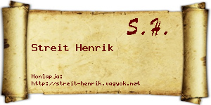 Streit Henrik névjegykártya